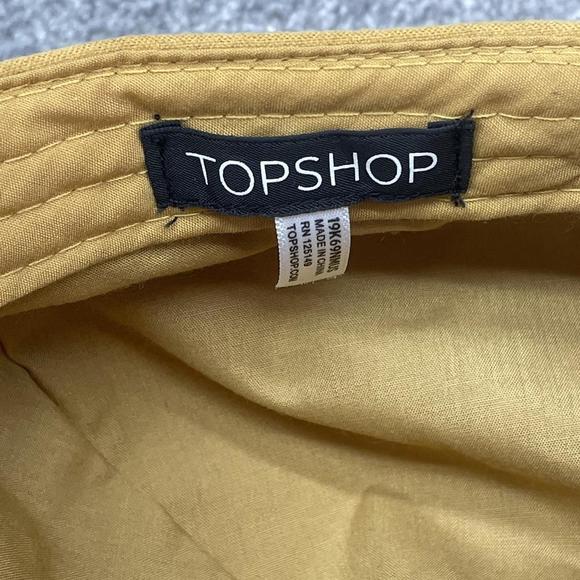 TOPSHOP MUSTARD TAN BAKERS HAT BERET CAP PUFFY Y2K - Picture 7 of 7